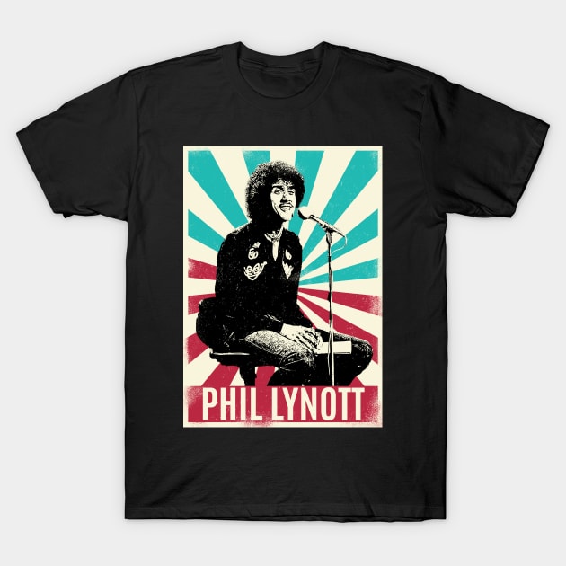 Vintage Retro Phil Lynott T-Shirt by Bengkel Band